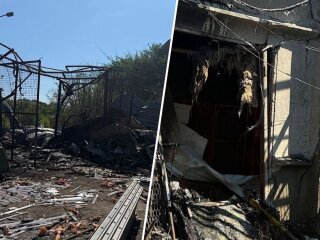 Наслідки удару по депо «Нової пошти» у Дніпрі