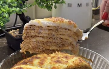 Блинный торт-лазанья: фото скрин рецепта