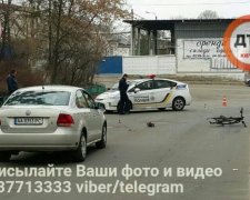 Жуткое ДТП в Киеве: шлем спас велосипедистку от верной смерти