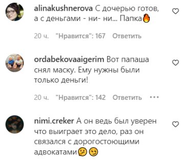 Комментарии на пост со страницы "spletnik" в Instagram