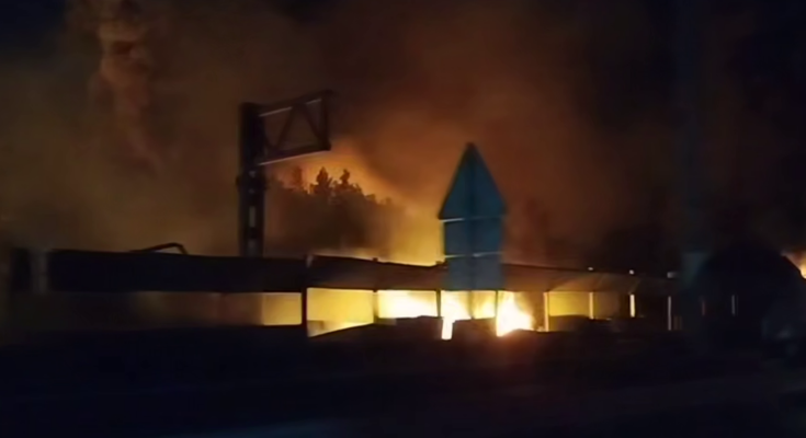 Вибухи на трасі Київ-Чоп, кадр з відео