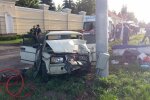 Під Дніпром легковик влетів у стовп і трохи не занапастив усю сім'ю - машина вщент, люди в реанімації