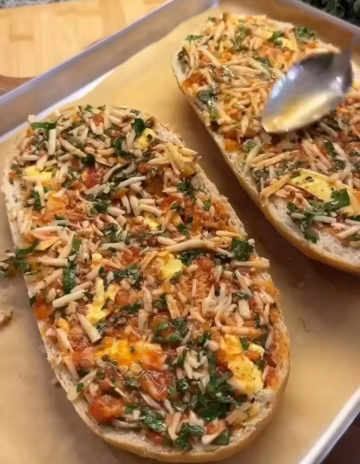 Пицца на батоне: фото скрин рецепта