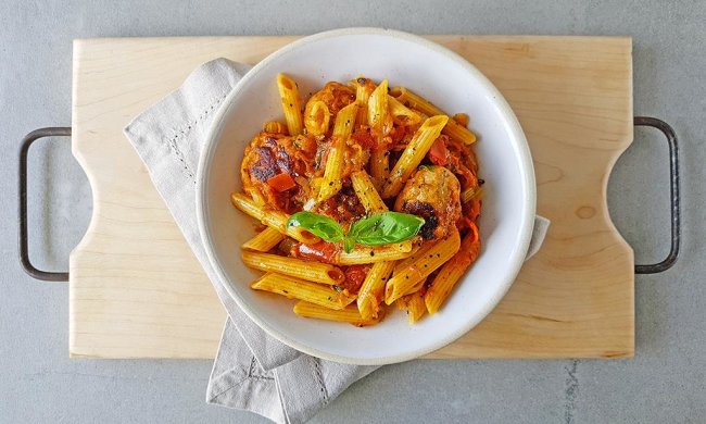 Отличный рецепт пасты с колбасами