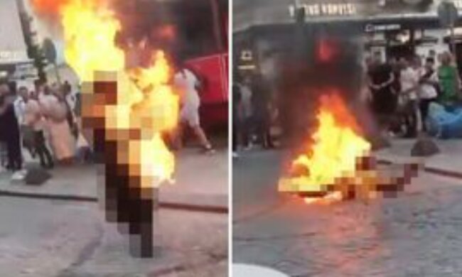 Человек поджег себя в центре города