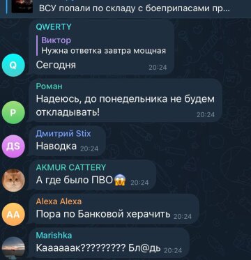 Россияне паникуют, скриншот: Telegram