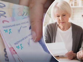 Пенсионер считает деньги у окна
