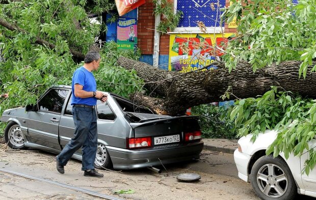 Ураган в Харькове наделал беды, машина - на запчасти: видео постапокалипсиса