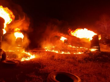 В Киеве подожгли дом ромов: видео с места пожара