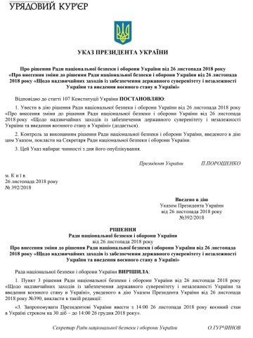 Воєнний стан в Україні на 30 діб