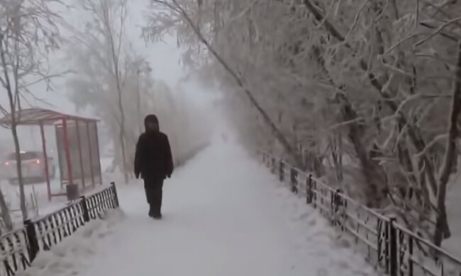 Зимняя погода, кадр из видео