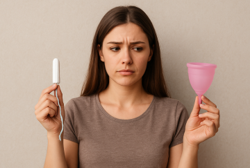 Тампон и менструальная чаша, изображение: Знай.ua