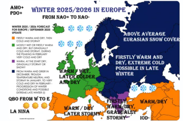 Прогноз на зиму 2025/2026 для Европы. Фото: hmkweather