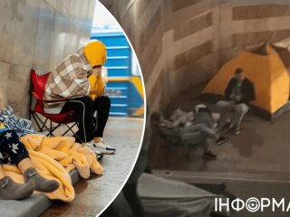 Воздушная тревога в Киеве: люди в метро