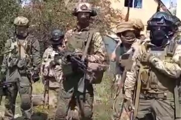 Бійці легіону "Свобода России". Фото: скриншот Youtube