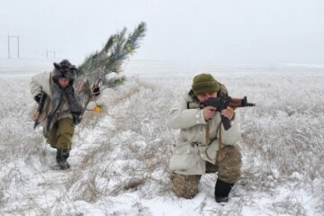 Вместе с бойцами АТО воюет снеговик (фото)