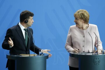 Володимир Зеленський і Ангела Меркель, фото: AFP