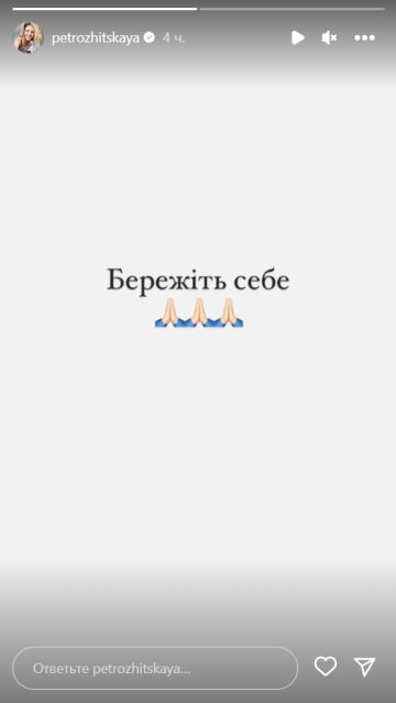 Stories Дарьи Петрожицкой, скриншот: Instagram