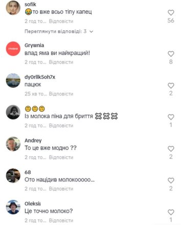 Коментарі до відео, скріншот: TikTok