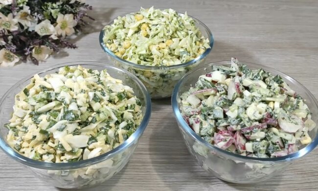 Весенние витаминные салаты: фото скрин Ютуб