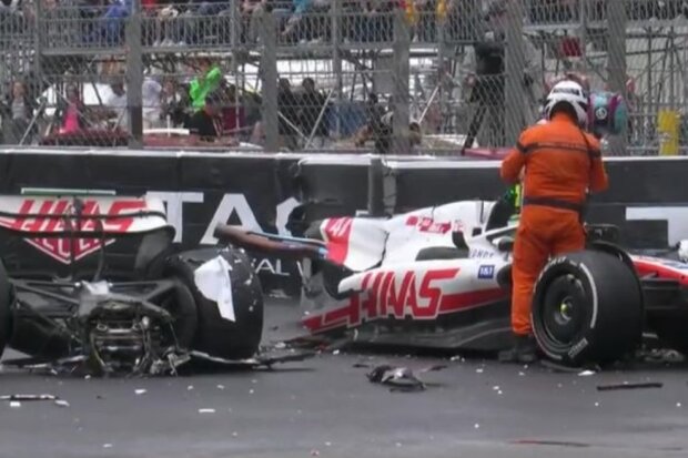 Автомобиль Мика Шумахера раскололся на две части от силы удара