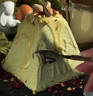 Творожная фисташковая паска: фото скрин рецепта