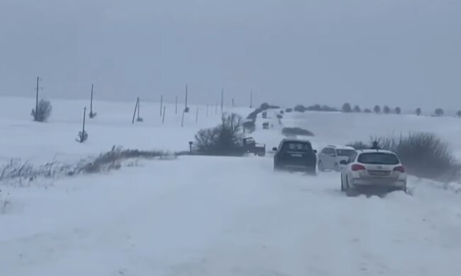 Снігопади в Україні, кадр з відео