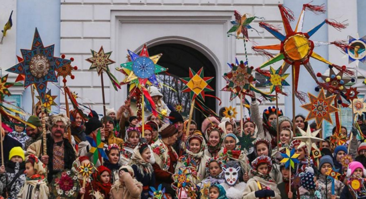 Рождество, Киев, колядники, фото из соцсетей