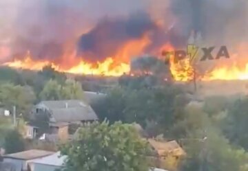 Масштабный пожар в Балаклее, кадр из видео