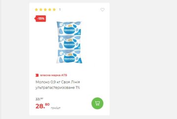 Ціни на продукти. Скриншот: АТБ