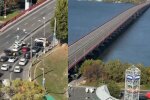 Пустой Новый мост в Днепре после перекрытия