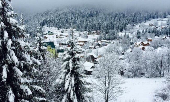 Українські Карпати занесло снігом (фото)