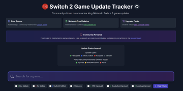 Switch 2 Game Update Tracker