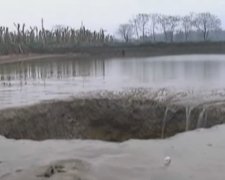 Діра в озері «зжерла» всю воду і 25 тонн риби (відео)