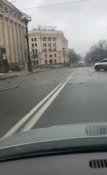 Удар по Харкові, скріншот з відео