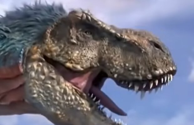 Хищный динозавр, кадр из видео