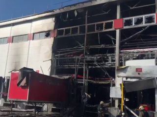 Термінал Нової пошти в Одесі, кадр з відео ДСНС