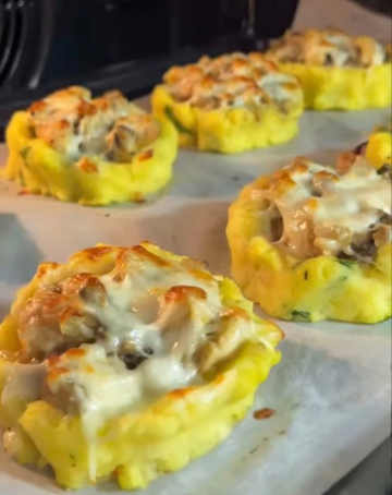 Жюльєн у картопляних гніздечках: фото скрін рецепту