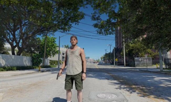 Скріншот із відео дуже ранньої версії GTA 6