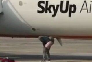 пассажир сходил в туалет, скриншот из видео