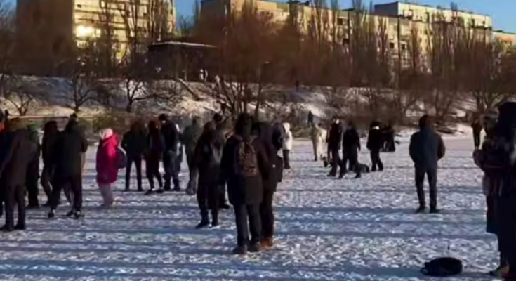 Украинцы, зима, кадр из видео