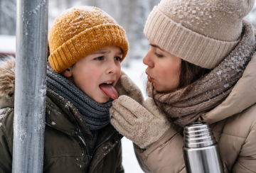Язык прилип к металу, изображение: Знай.ua