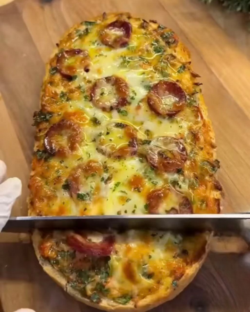 Пицца на батоне: фото скрин рецепта