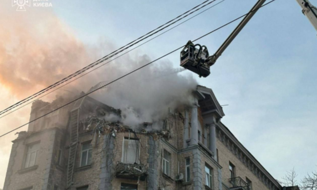 Атака дронами на Киев, фото: ГСЧС