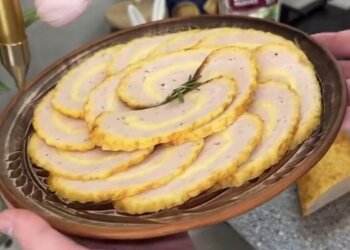 Сырно-куриный рулет: фото скрин рецепта