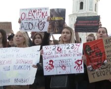 Митинг из-за теракта в Еленовке, скриншот: Youtube