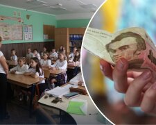 Учитель с учениками в школе