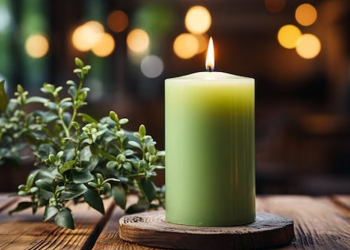 Зеленая свеча, ритуал, изображение из свобоных источников