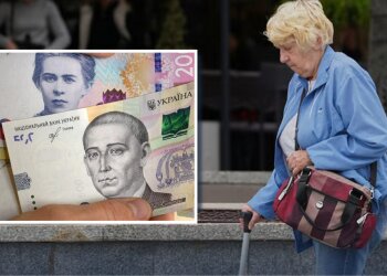 Пенсіонерка рахує гроші