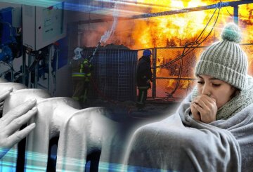 Опалення, обстріли, колаж із вільних джерел